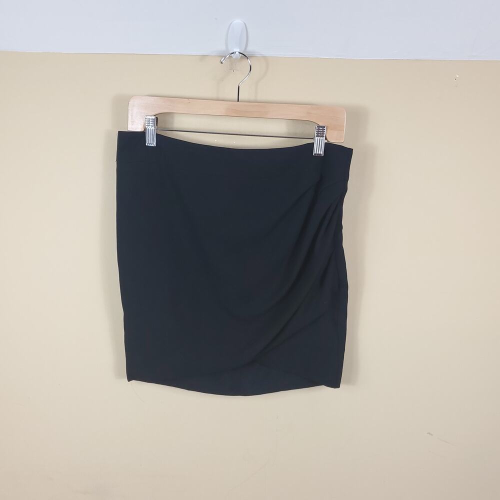 Helmet Lang Black Mini Skirt with Ruching Women's Size M